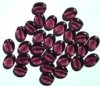 30 12mm Transparent Amethyst Flat Oval Beads